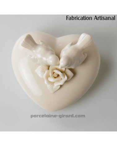 DUO OISEAUX SUR COEUR. DIA 12.3XHT6.6CM /