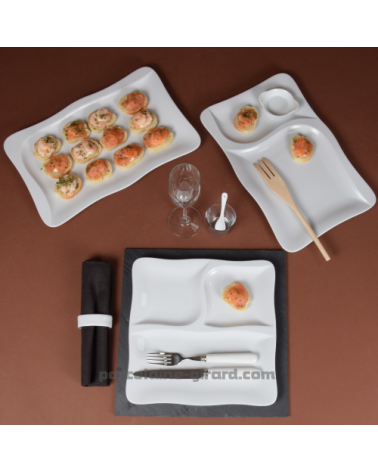 ASSIETTE RECTANGULAIRE 37X23CM  BURGER/