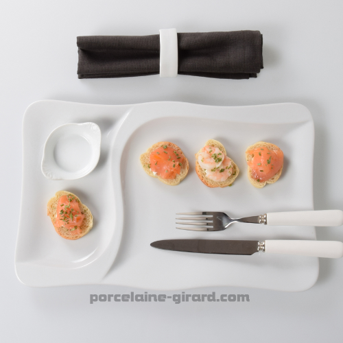 ASSIETTE SAVEUR 2 COMPARTIMENTS 37 X 23CM  /