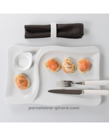 ASSIETTE SAVEUR 2 COMPARTIMENTS 37 X 23CM  /