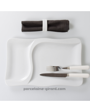 ASSIETTE SAVEUR 2 COMPARTIMENTS 37 X 23CM  /