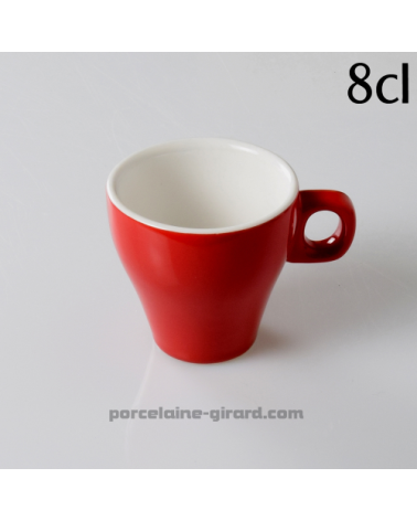 TASSE CAFE CLARA ROUGE 8CL DIAMETRE 6.5 HT 6.5CM  /